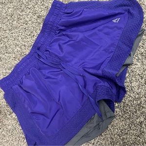 Purple adjustable workout shorts